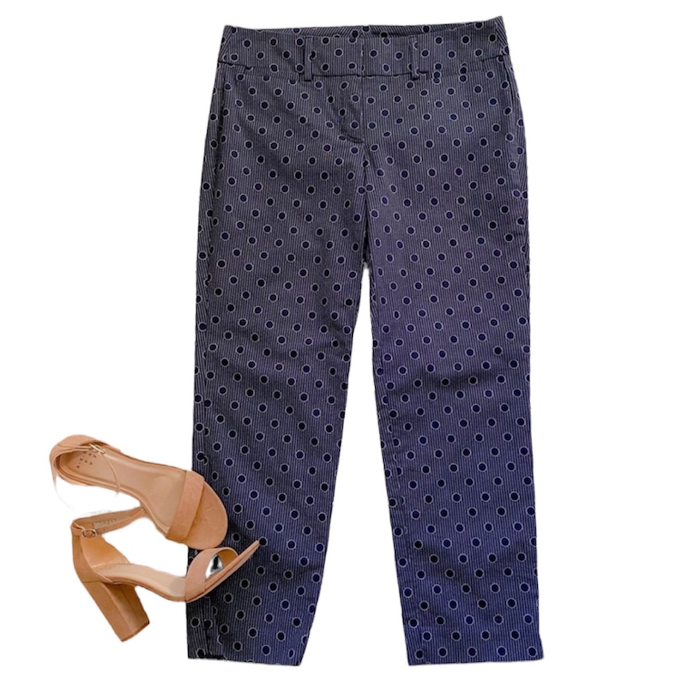 Ann Taylor navy patterned crop pants